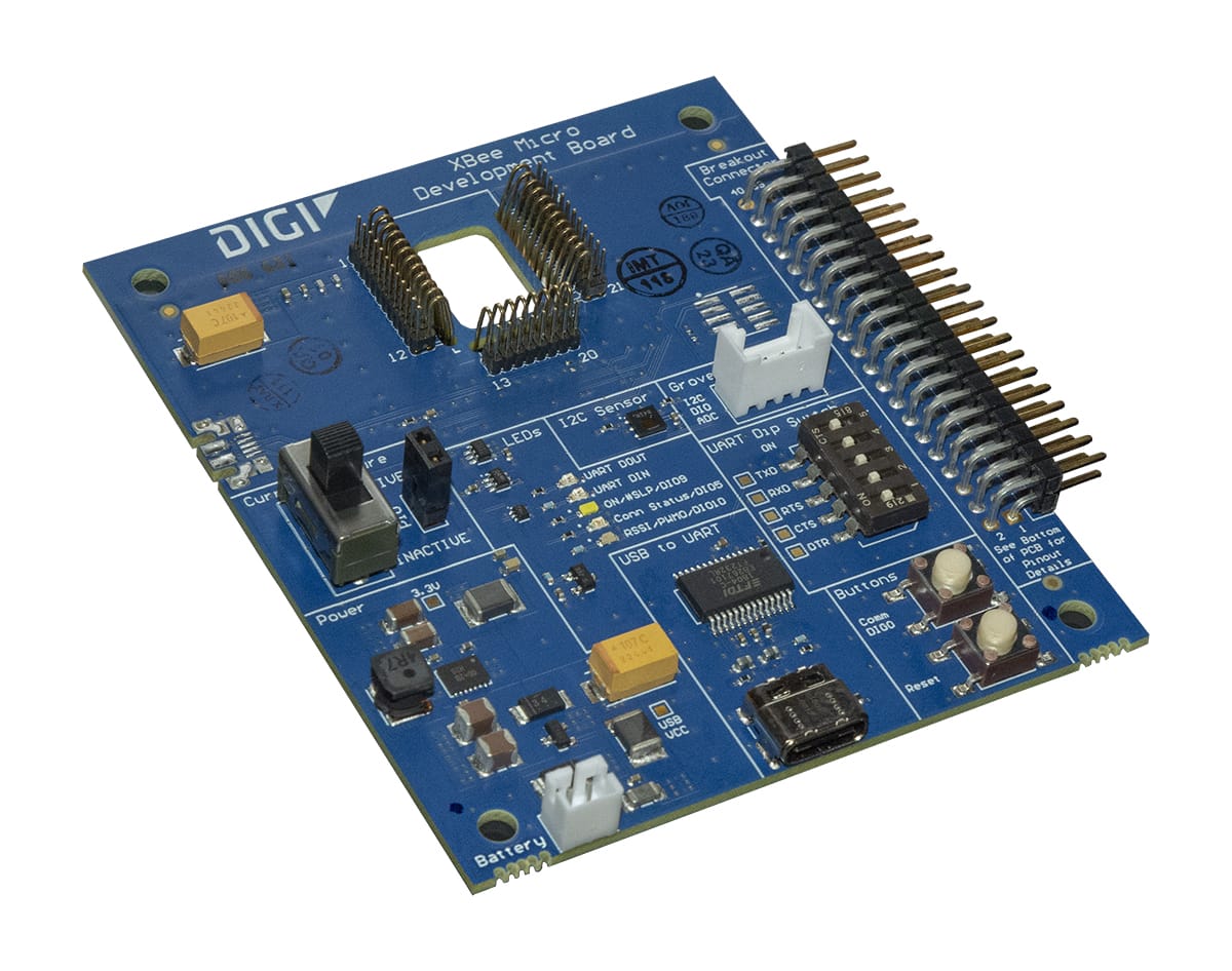 Placa de desarrollo - XBee 3, USB-C, micro (módulo XBee no incluido)